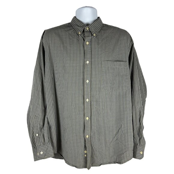 Puritan Mens Wrinkle-Resistant Button-Down Shirt Size L Blue Night Check Pattern - Picture 1 of 5